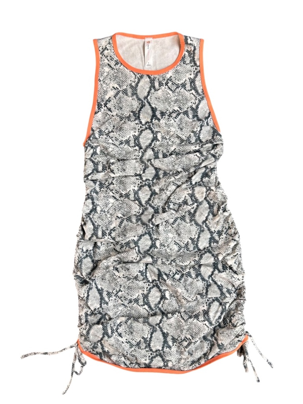 Daily Practice Anthropologie High-Neck Snake Print Ruched Mini Dress Small